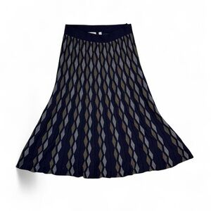 Vintage Knit Argyle Midi Skirt